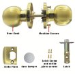 画像2:  握り玉シリンダー錠　ボール型　ゴールド　金色 (2)